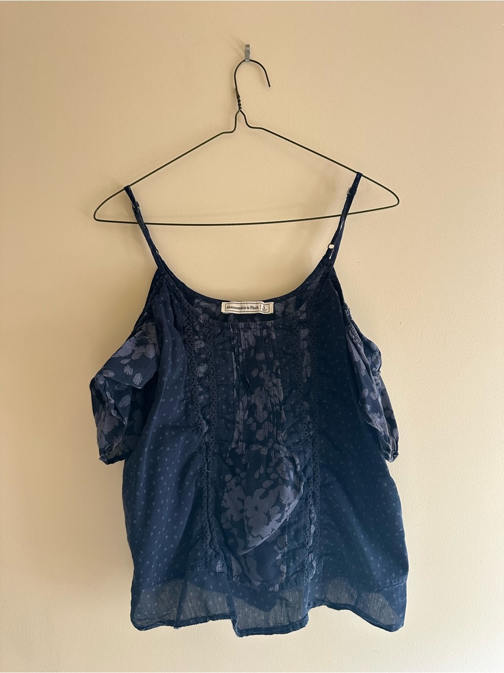 Abercrombie & Fitch Navy Floral Cold-Shoulder Cami